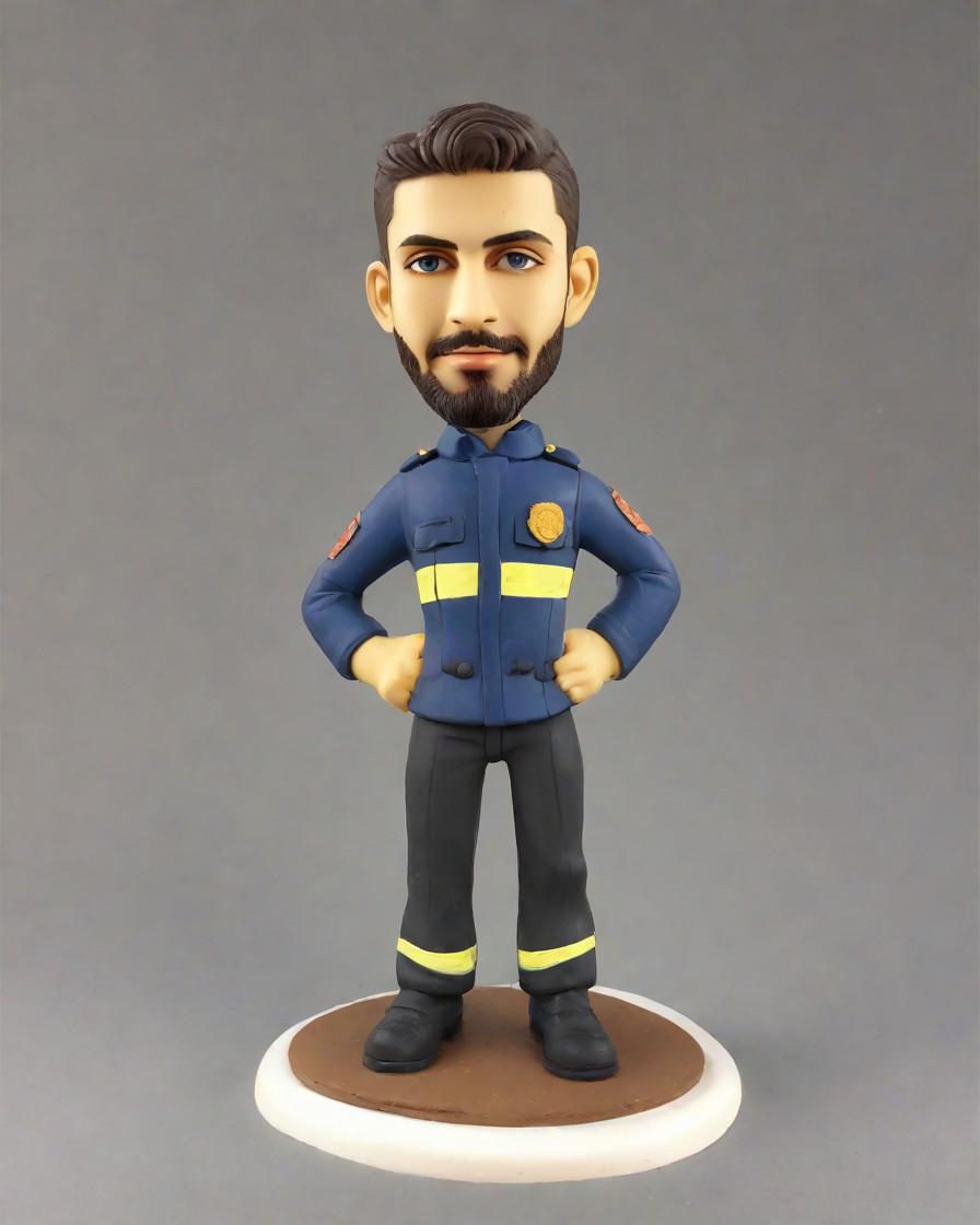 Spotlight on Bravery: Unboxing the Ultimate Firefighter Bobblehead Gift,Sharing the Firefighter's Flame: A Social Media Tribute with Mini-Me Figurines