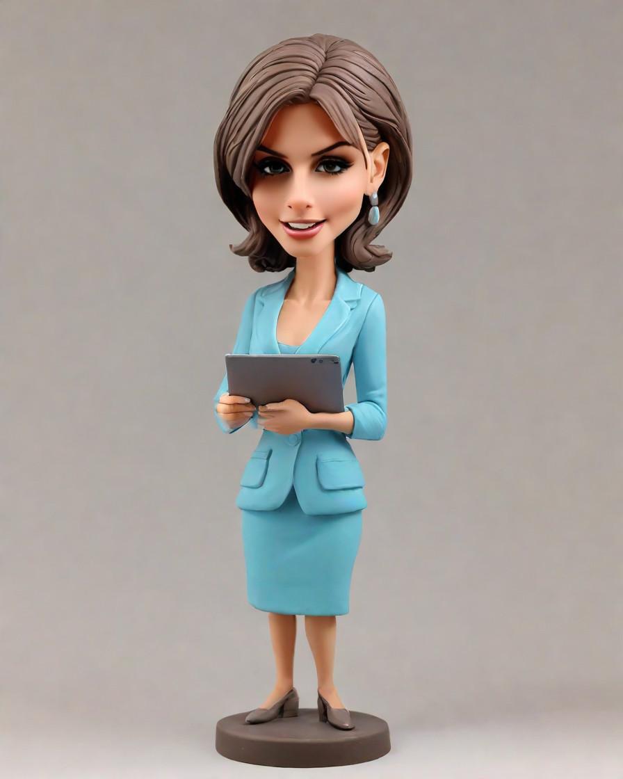 The Businesswoman's Best Friend: A Tailored Suit and a Bobblehead to Match,From Desk to Display: A Social Media Star's Secret to Memorable Business Souvenirs