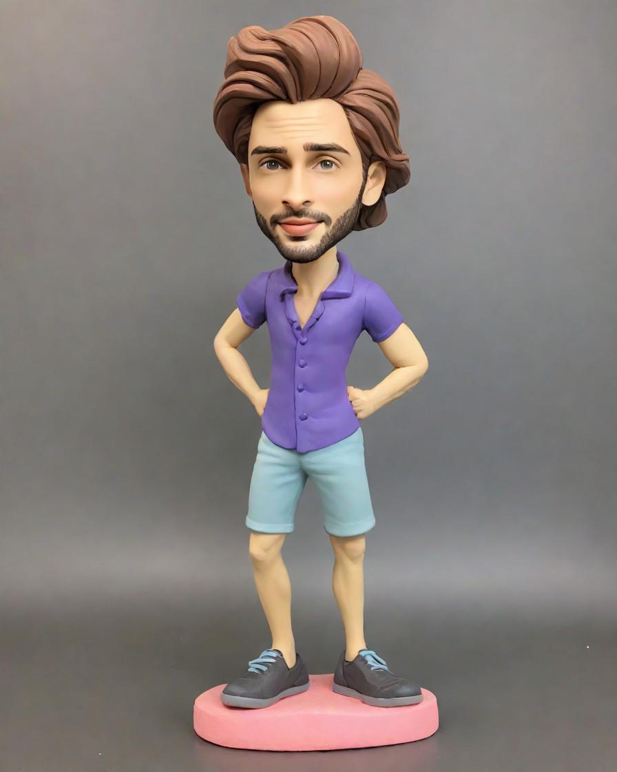 From Canvas to Bobble: A Creative's Journey into the World of Personalized Figurines,Unveiling My Custom Bobblehead: A Purple-Clad Artist's Dream Come True