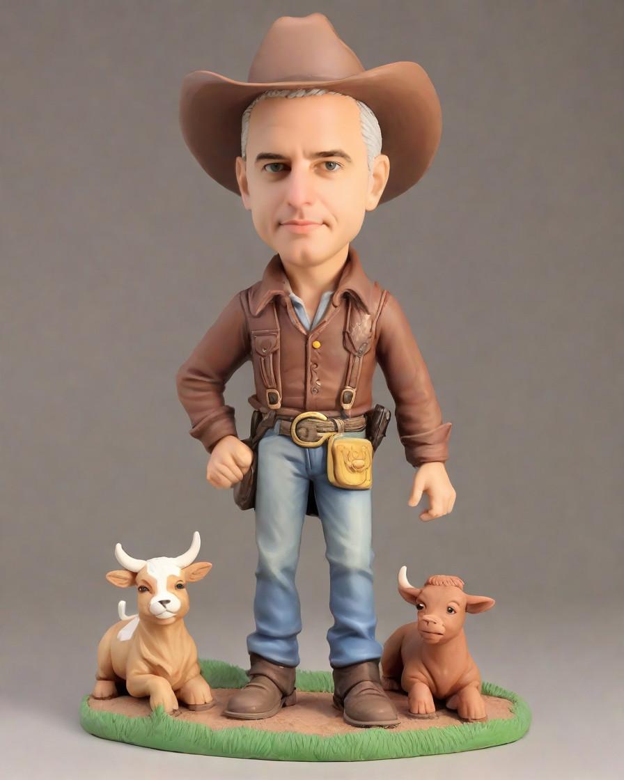 The Cowboy's New Best Friend: A Bobblehead Mini-Me,Rugged Style, Rattled Head: My Cowboy Bobblehead Adventure