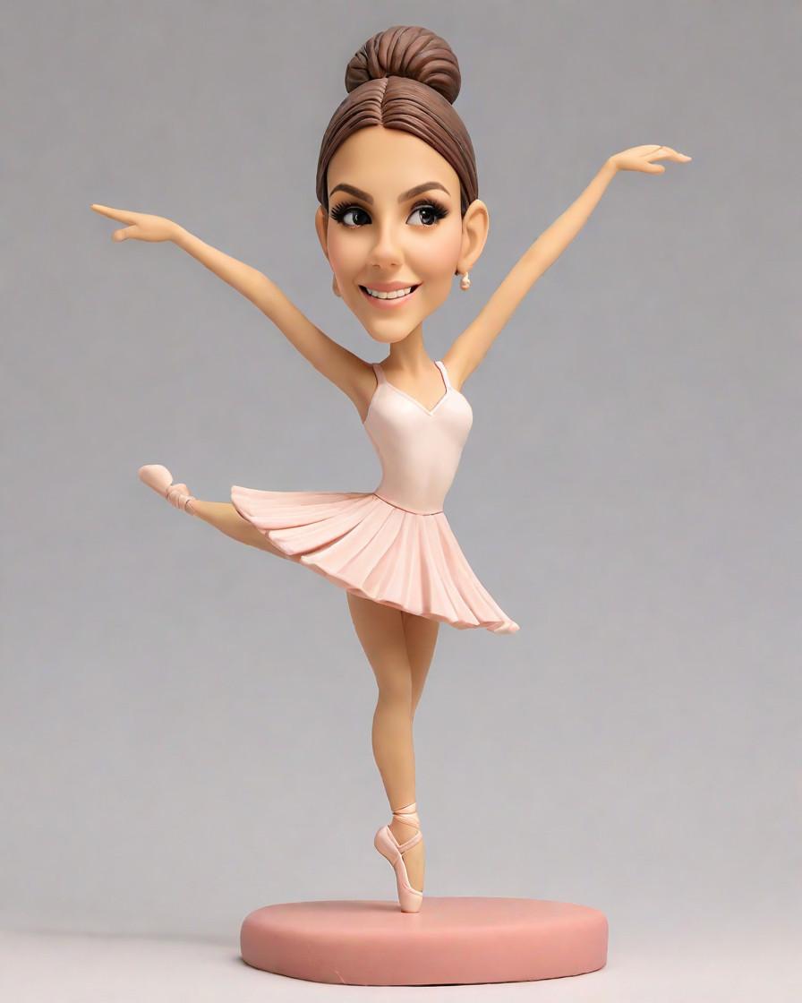 Dancing Through Life: A Ballerina's Journey with Her Mini-Me Bobblehead,She Pointed Her Way to Fame: A Social Media Star's Bobblehead Reveal