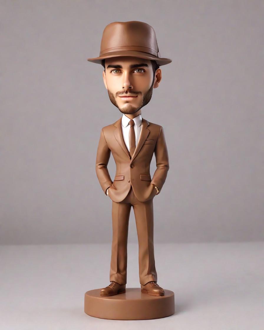 The Trendy Twist on Boss's Day Gifts: Custom Bobbleheads Take the Stage,My Boss's Day Surprise: Unboxing the Brown Suit Bobblehead with Watch