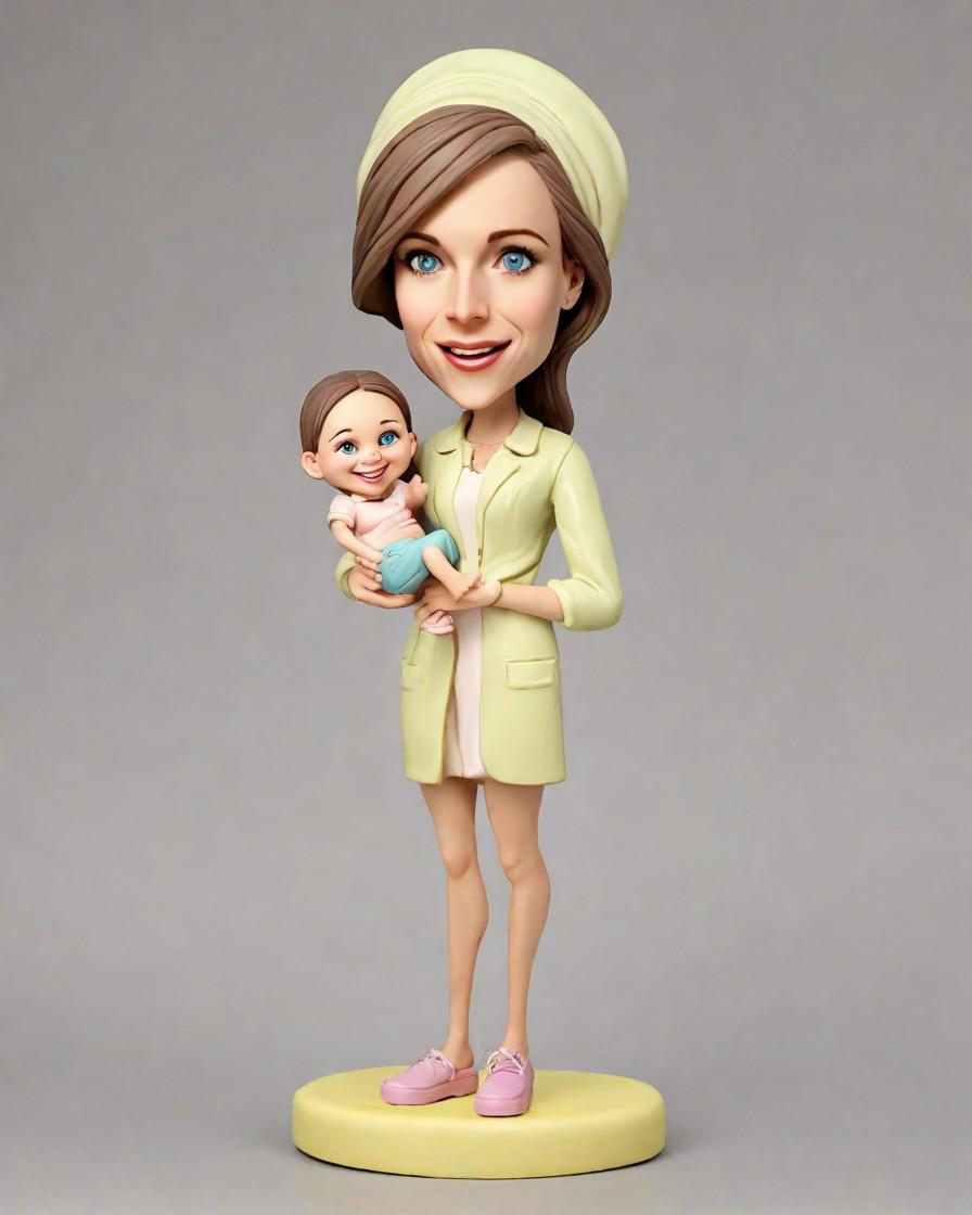 The Ultimate Personalized Anniversary Gift: A Mini-Me for the Sweetest Mom,She's Got the Baby Blues and the Sweetest Anniversary Gift: A Mini-Me Figurine!