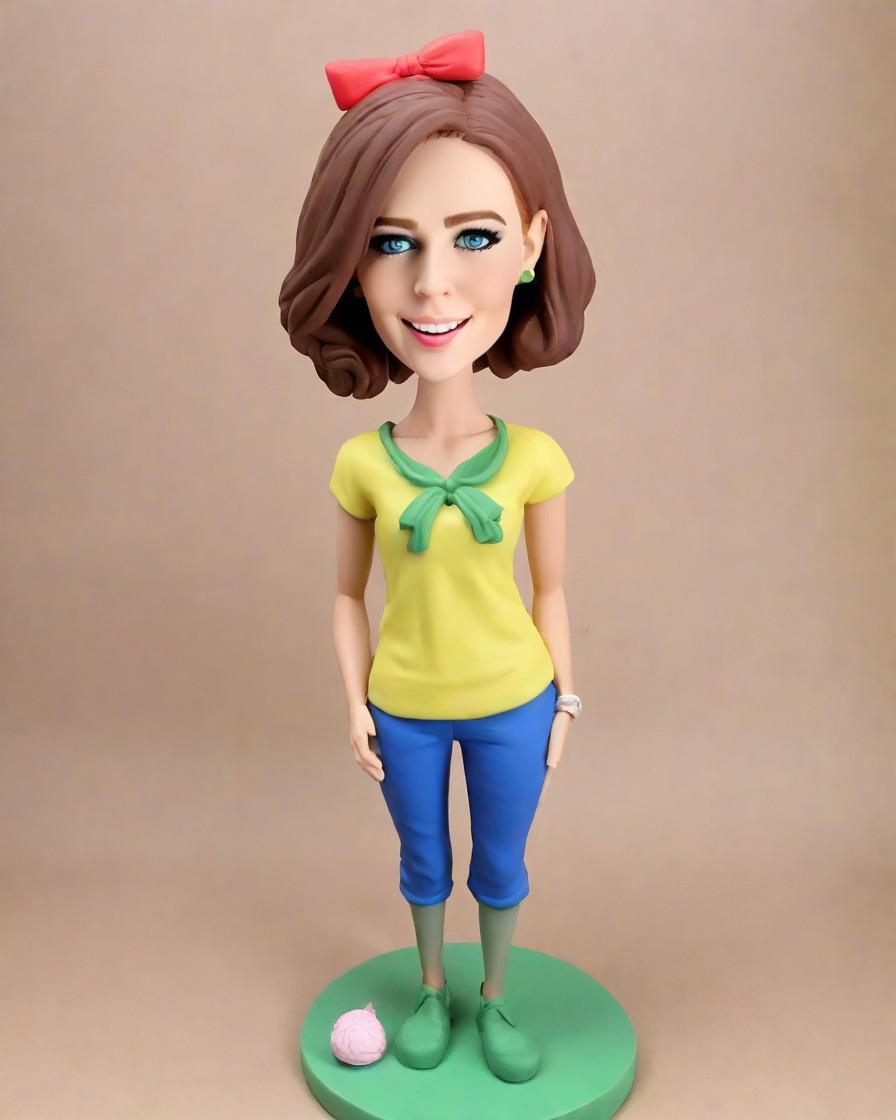 A Teacher's Joy Unleashed: The Personalised Bobblehead That Made Her Day,She's the Teacher, But Today She's the Star: Unwrapping Her Mini-Me Bobblehead