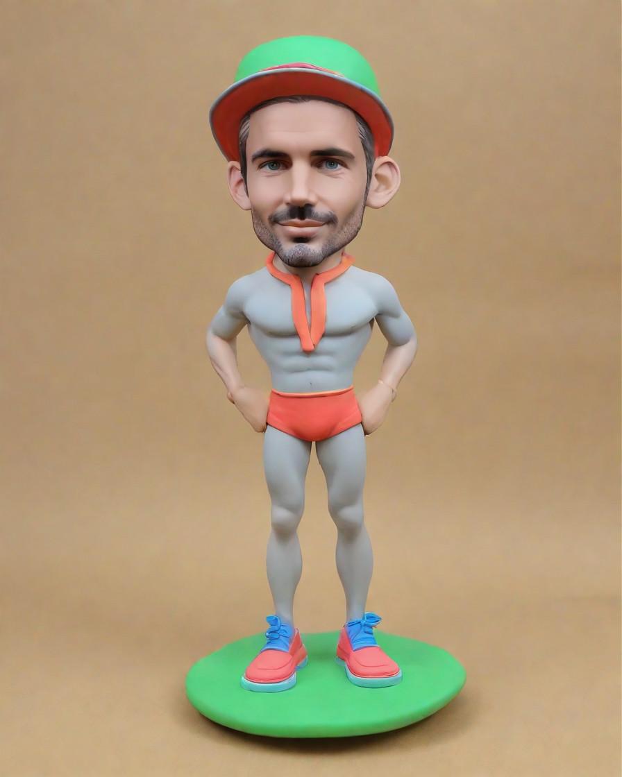 From Gym to Glory: A Fitness Enthusiast's Dream Gift Unveiled,He's the Green-Hatted Gym Goer: A Personalized Mini-Me for Every Workout