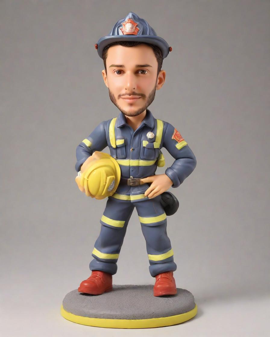 The Heat of the Moment: A Firefighter's Custom Figurine as a Unique Gift,When Duty Calls: A Firefighter's Mini-Me, A Keepsake of Courage