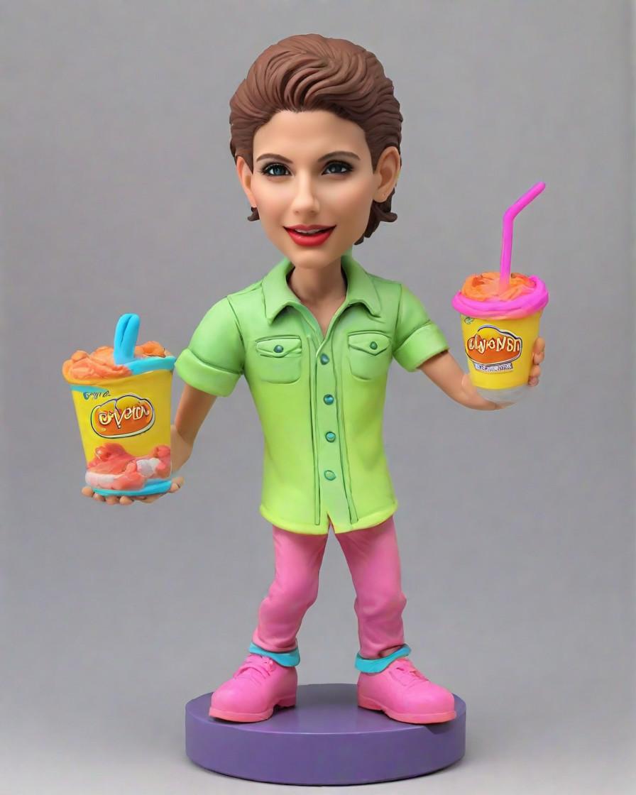 Spotlight on Creativity: Custom Mini-Mes that Light Up the Room,My 80s Neon Outfit Bobblehead: A Blast from the Past!
