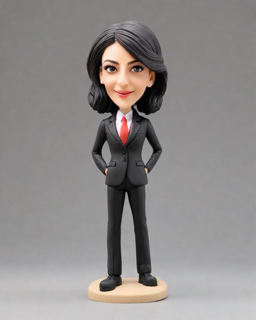A Fashion Fanatic's Dream: Personalized Mini-Me Bobbleheads for Every Outfit,She's Got Swagger in Black: A Modern Girl's Custom Figurine Story