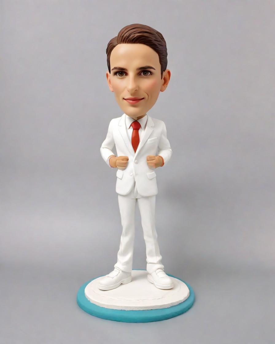Trend Alert: Business Chic Meets Bobblehead – The New Desk Accessory,Unboxing My Mini-Me: A Businesswoman's Pink Attire Bobblehead Adventure