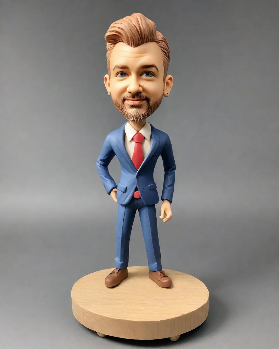 The Ultimate Office Desk Accessory: A Mini-Me Bobblehead in Formal Wear,A Suit to Remember: My Bobblehead Journey in a Business Attire