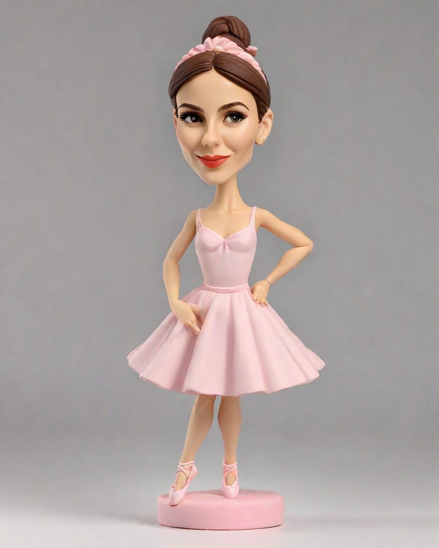 Ballet Grace Meets Bobblehead Charm: A Unique Figurine for the Artistic Soul,My Mini-Me in Pink Tutu: A Dancer's Dream Come True!