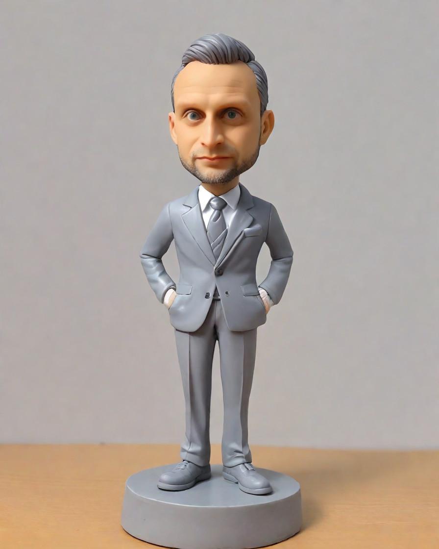 A Mini-Me Masterpiece: How a Gray Suit Figurine Turned My Boss's Day into a Memorable Celebration!,My Boss's Day Surprise: Unboxing the Custom Bobblehead That Made Him the Office Star!
