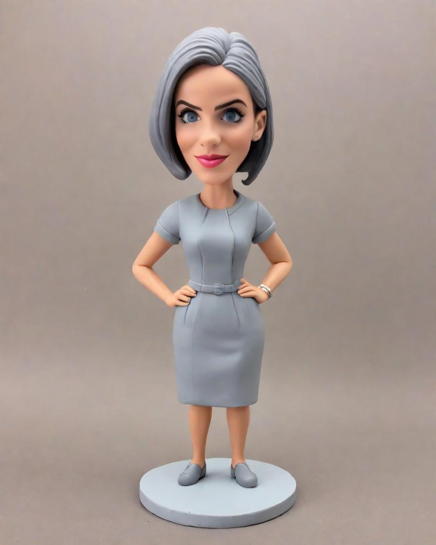 Trend Alert: Grey Dress Bobbleheads Taking Over Mom's Day Celebrations,She's the Star: My Mom's Grey Dress Mini-Me Figurine Unveiled