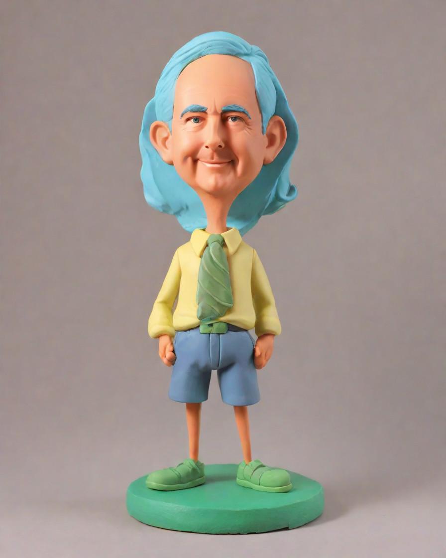 The Ultimate Pet Lover's Delight: Custom Bobbleheads That Capture Your Furry Friend's Essence,Grandpa's Groovy New Look: A Water-Blue Bobblehead to Match His Casual Style