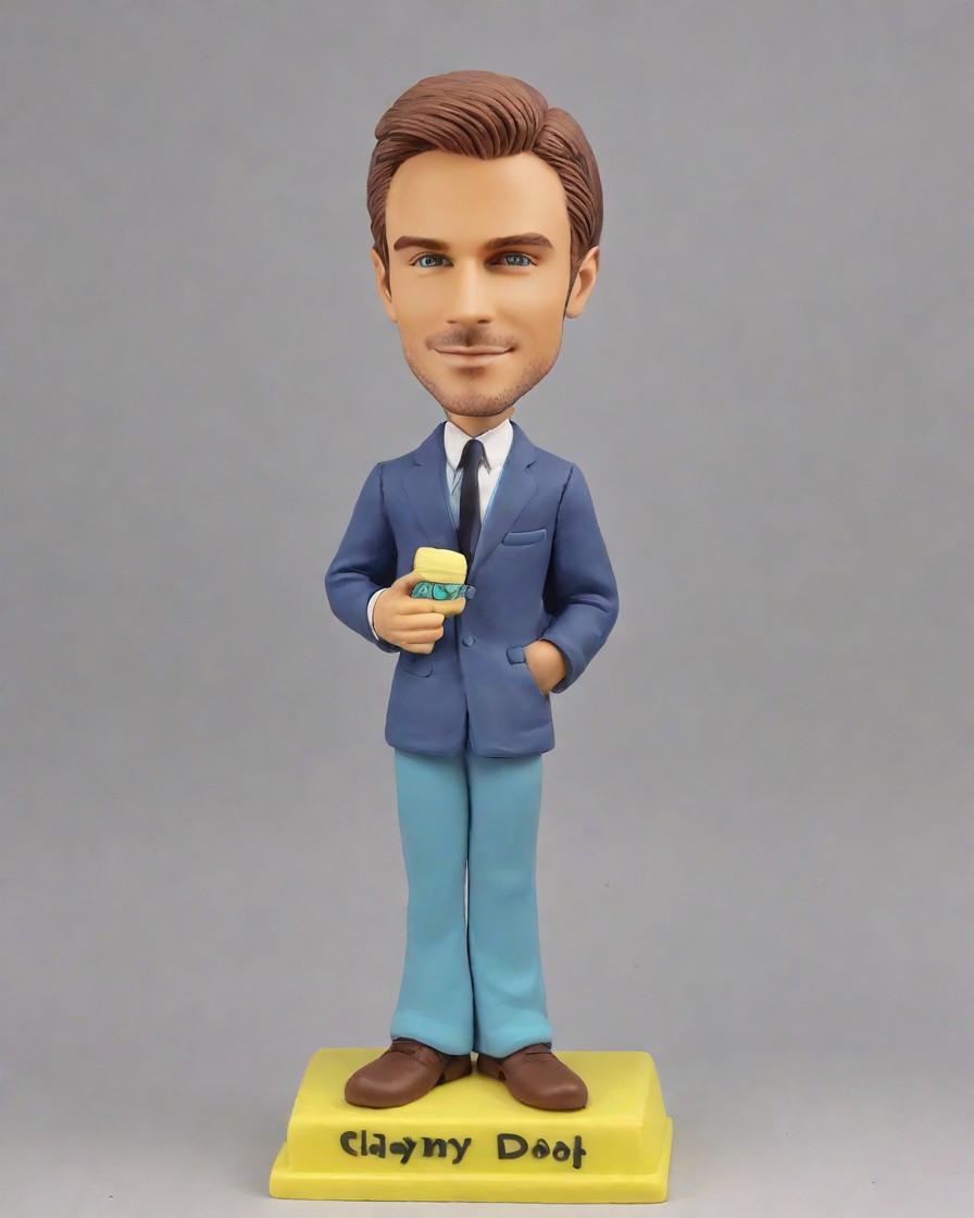The Podium Stands Tall: A Custom Male Graduate Bobblehead's Journey to Recognition,He's Got the Cap, Now He's Got the Bobble: A Grad's Unique Celebration on Social Media