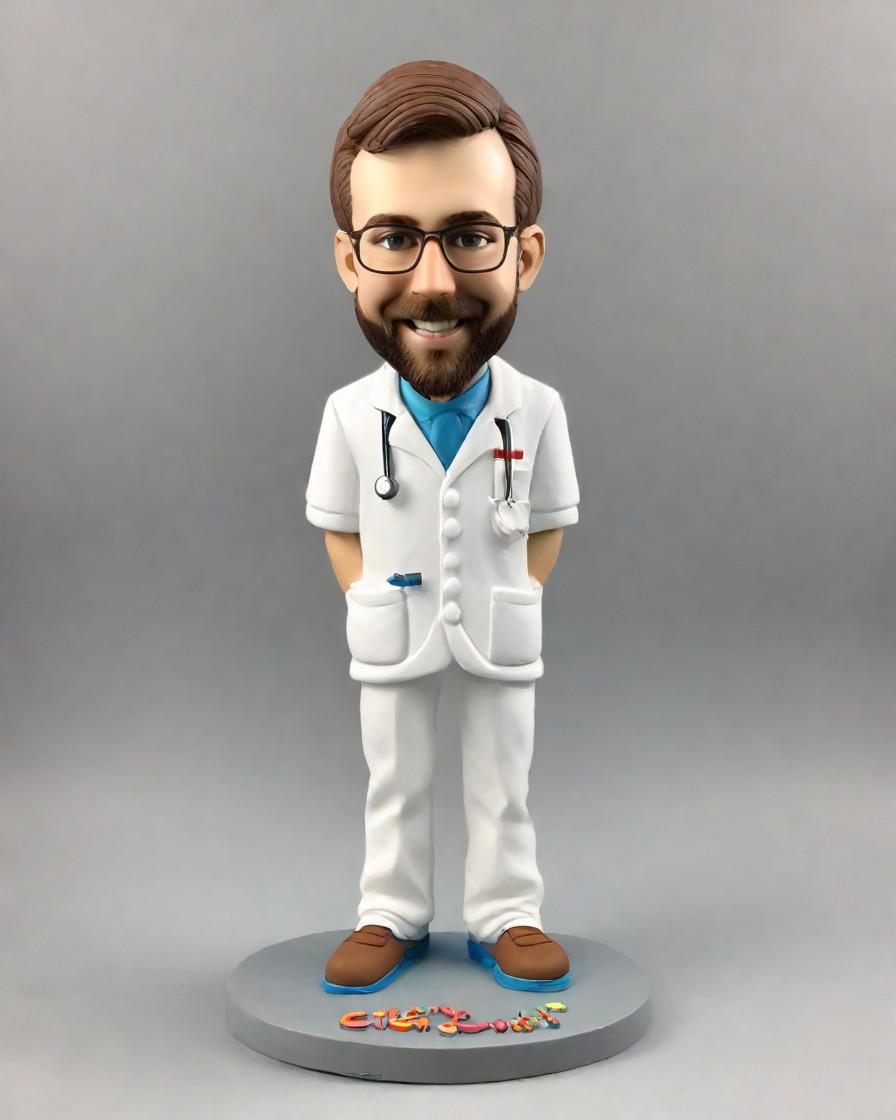 A Mini-Me Masterpiece: The Ultimate Personalized Gift for Medical Mavericks,He's the Star of the ER: A Personalized Bobblehead for My Favorite Doctor