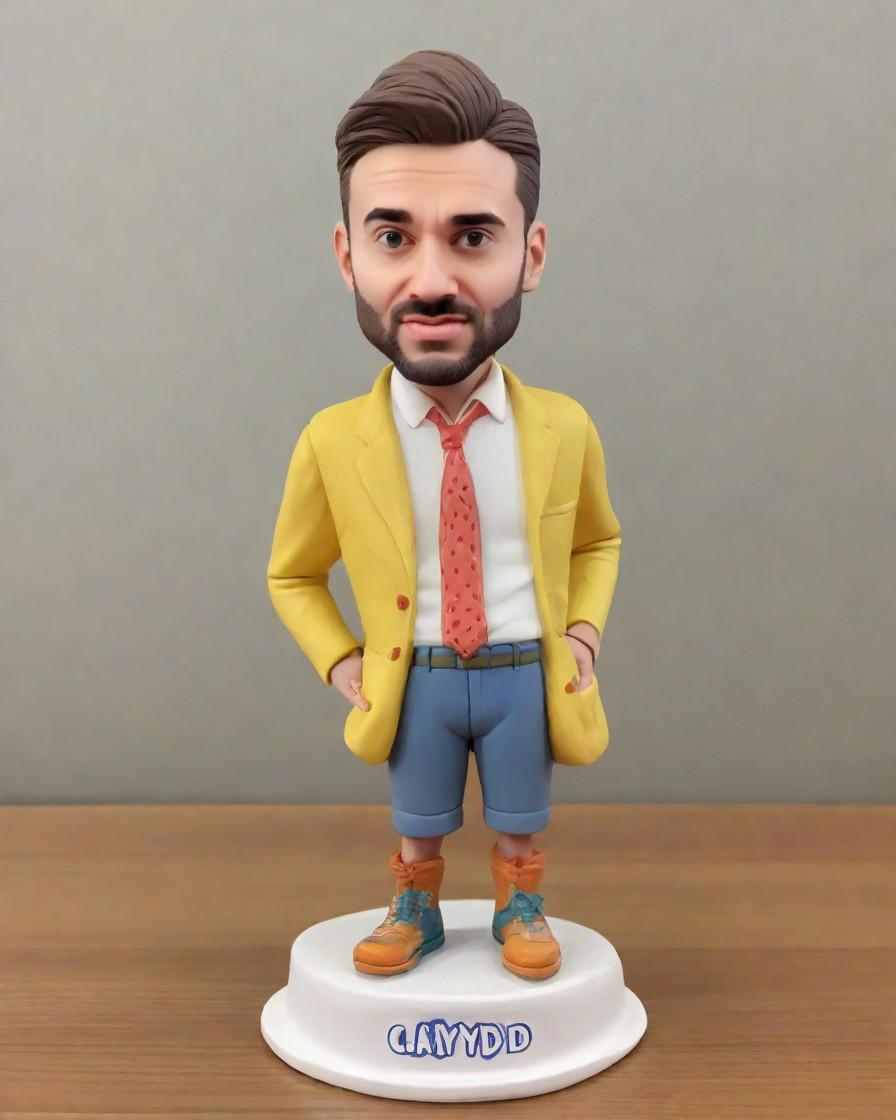 The Art of Personal Style: Unleashing Your Quirky Side with a Custom Bobblehead,He Dared to Wear Yellow and Orange: A Casual Outfit Turned Social Media Sensation