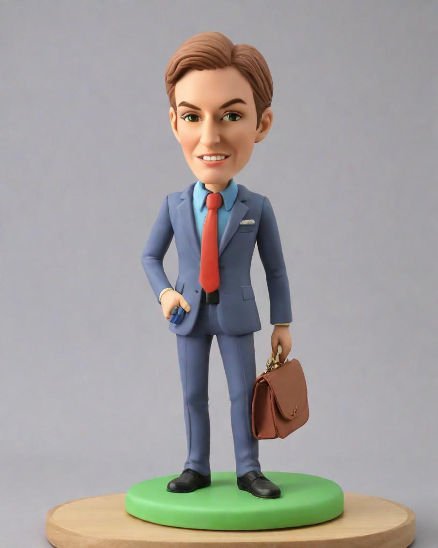 The Personalized Bobblehead That's Taking Over the Corporate World,From Boardroom to Breakroom: A Businessman's Journey with His Mini-Me Bobblehead