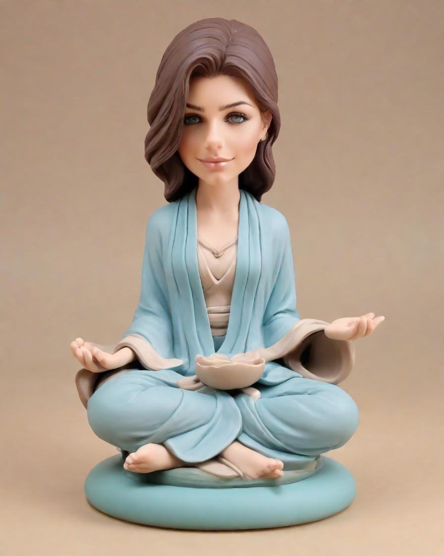 Find Your Zen: Personalized Bobblehead Meditation Figurines for the Modern Yogi,She Found Peace in a Mini-Me Lotus Pose: A Personalized Gift Story