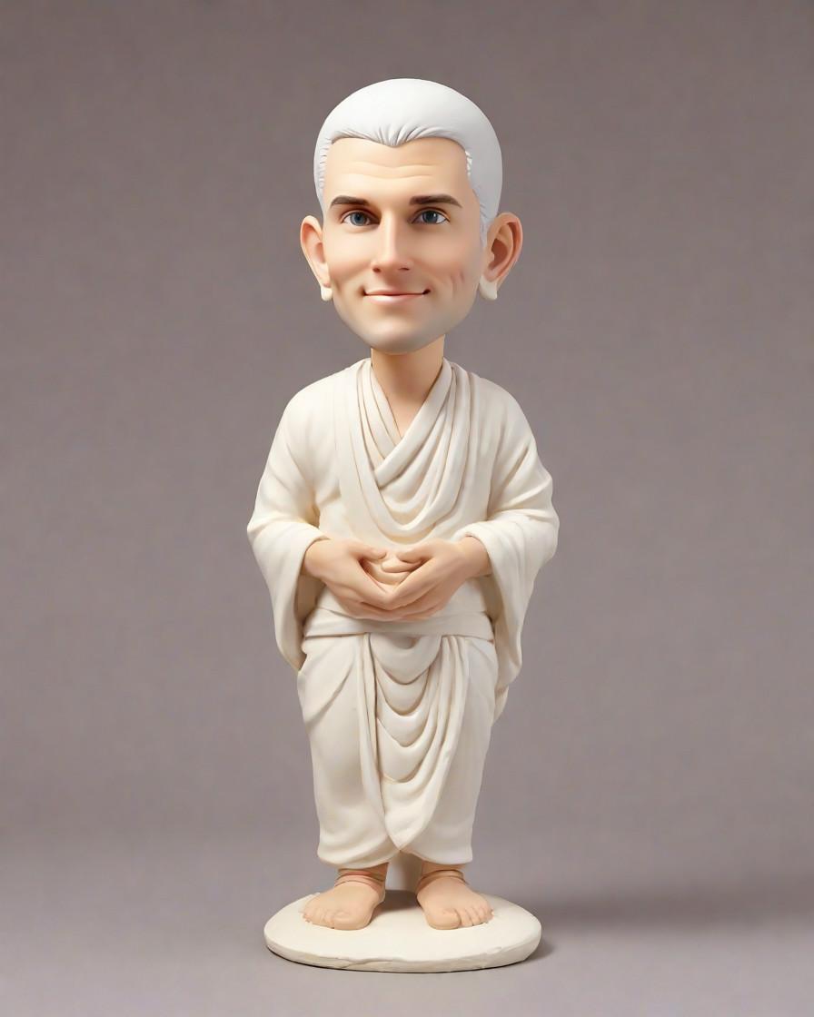 Discovering the Art of Meditation with a Bobblehead Twist,He Found His Inner Peace with a Mini-Me in Lotus Position