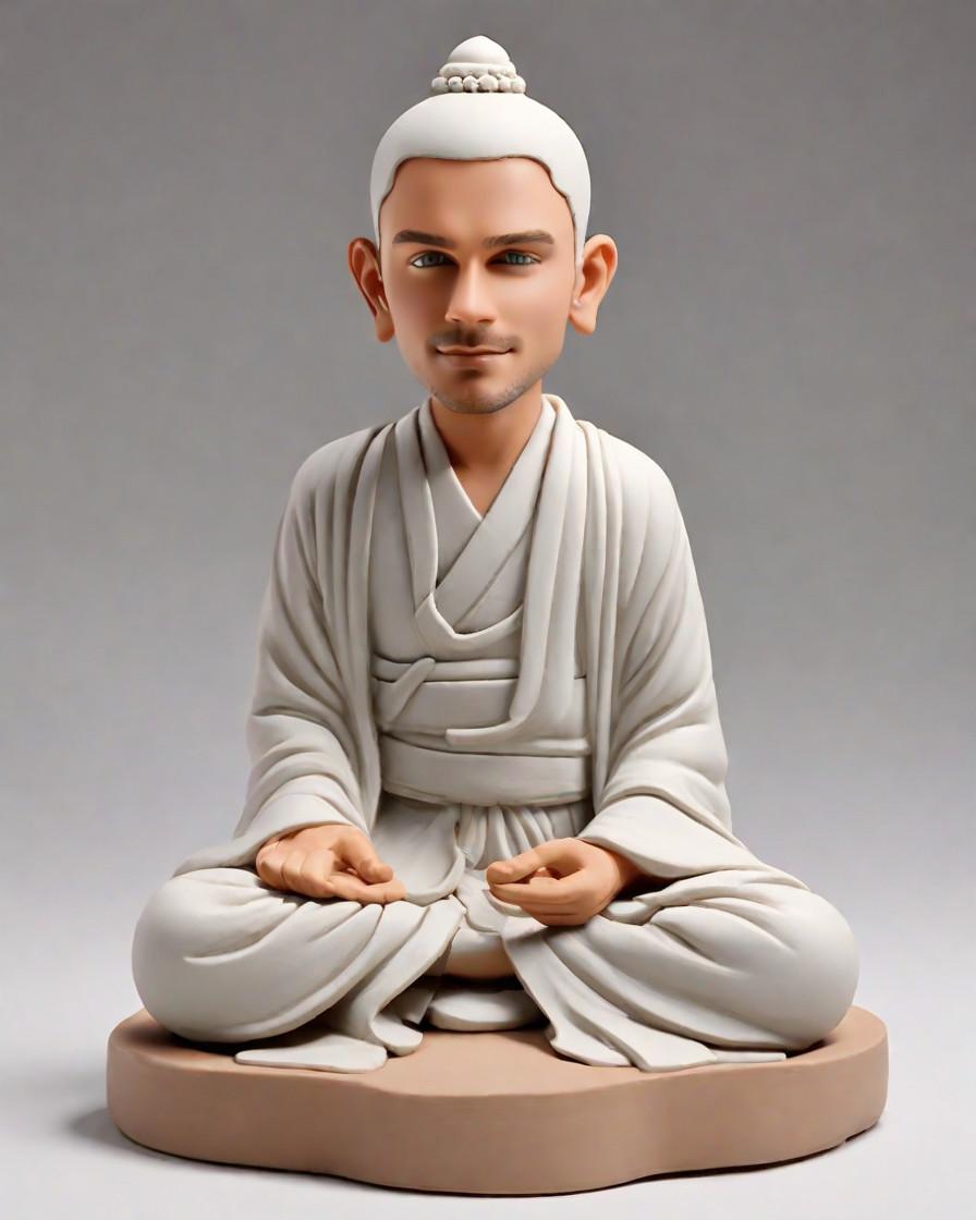The Ultimate Gift for Meditation Enthusiasts: A Mini-Me Figurine in Tranquil Pose,My Personal Zen: Sharing My Custom Bobblehead Meditation Pose on Social Media