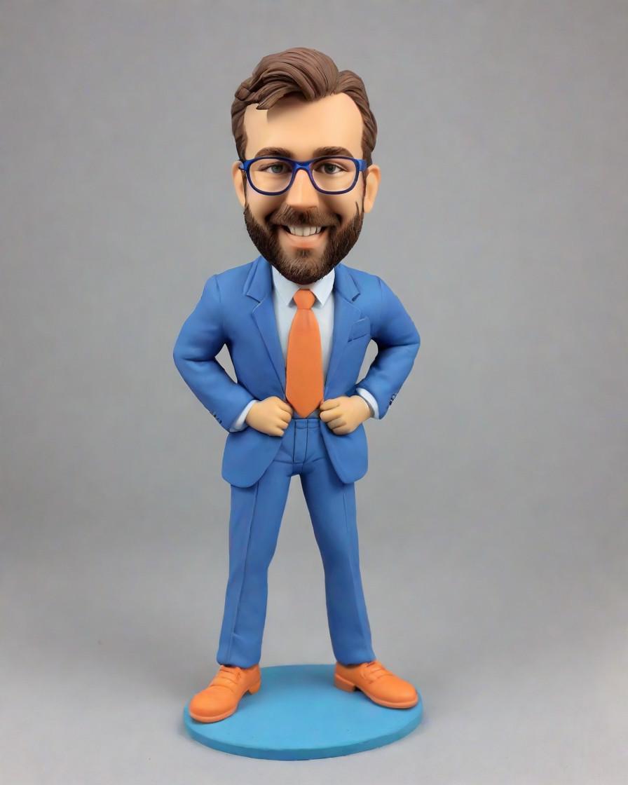 The Blue Suit, Orange Tie Phenomenon: A Customized Figurine Success Story,He's the Office MVP: Celebrating Achievements with a Mini-Me Bobblehead