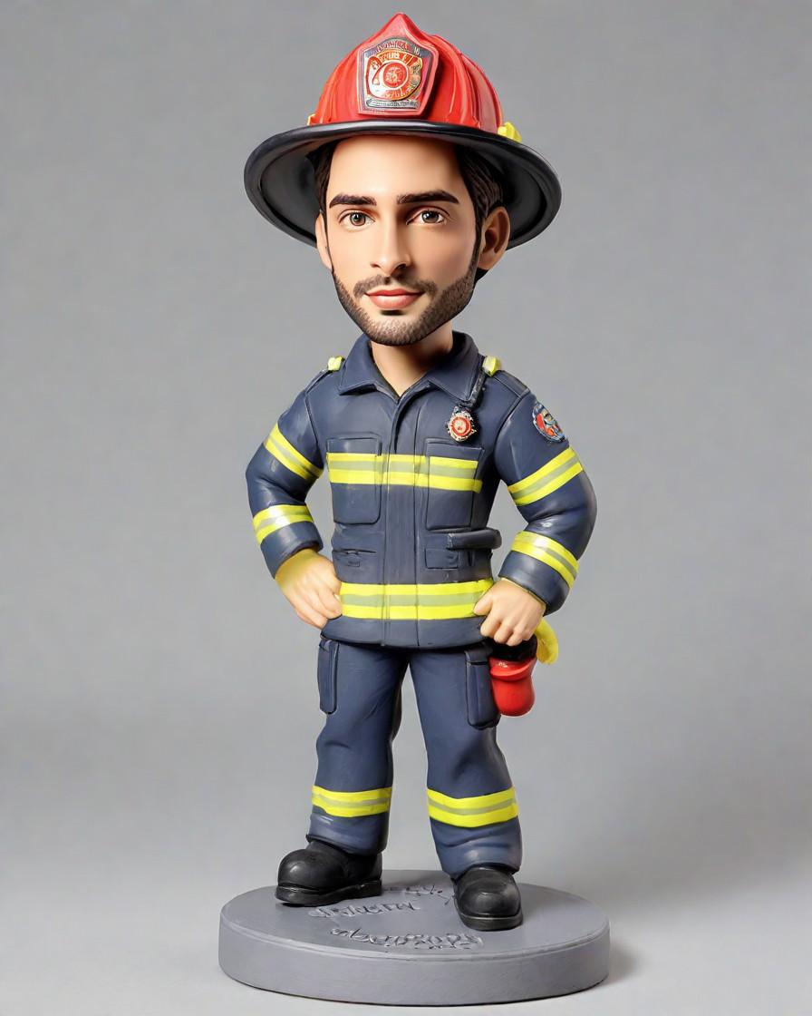 Spotlight on a Hero: Unboxing the Ultimate Bobblehead for Firefighters,Sharing the Heat: A Firefighter's Mini-Me That's Ready for Action