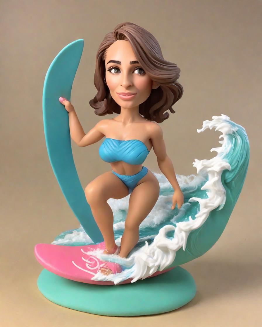 A Surfer's Dream: The Ultimate Mini-Me Bobblehead Collection,Her Ride on the Crest: A Surfer's Mini-Me Bobblehead Adventure