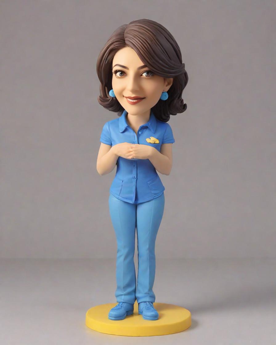 Trend Alert: Personalized Figurines Taking Over the Office Awards Scene,She's the Boss: A Blue-Clad Businesswoman's Unique Bobblehead Story