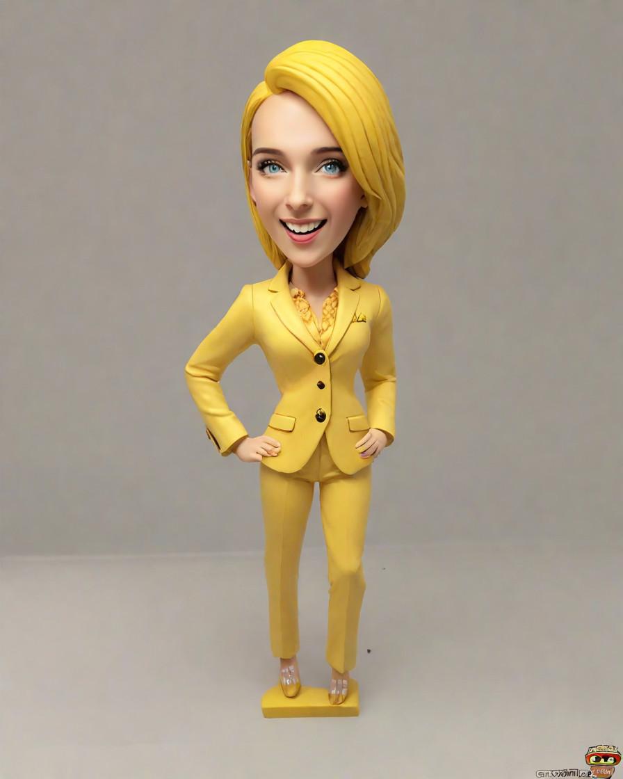 The Trendsetting CEO's Secret: A Fashionable Bobblehead That Speaks Volumes,My Mini-Me Moment: A Personalized Figurine Surprise at the Office
