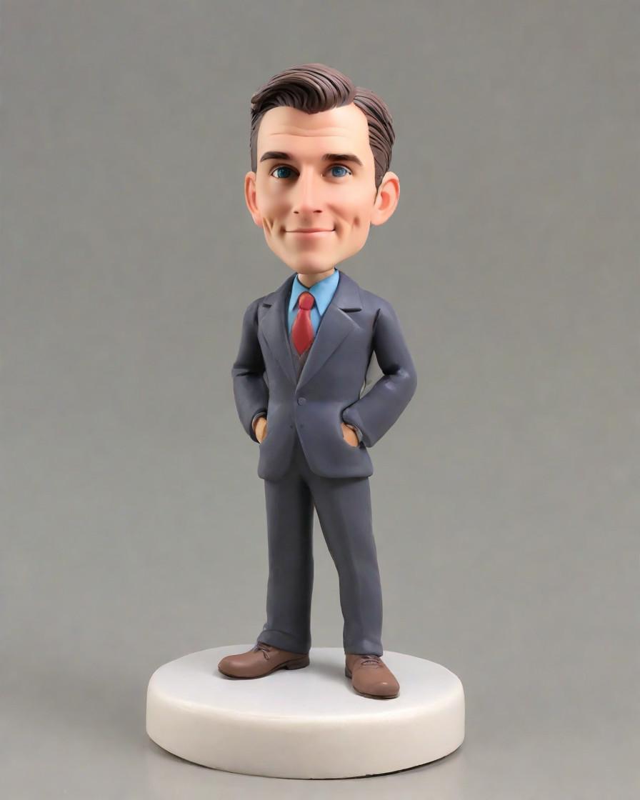 Fashion Detectives: The Dapper Male Bobblehead Trend Sweeping the Streets,He's Got the Moves: A Dapper Detective's Mini-Me Figurine Unveiled