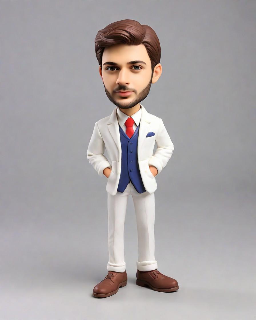 The White Suit, Red Tie Executive: A Mini-Me Masterpiece for the Modern Businessman,Unveiling My Personalized Mini-Me: A Businessman's Unique Take on Self-Expression