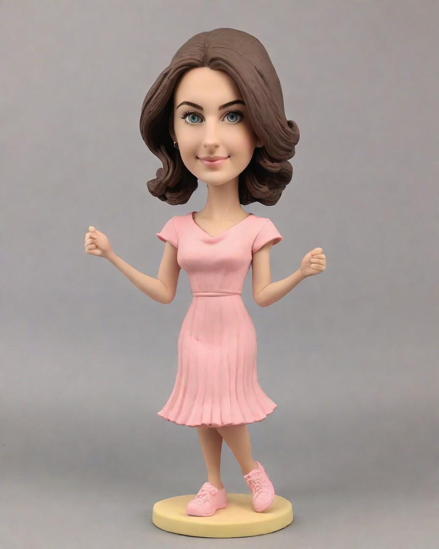 Discovering the Trend: Personalized Bobblehead Figurines Taking Over Casual Outfits,She's Got the Look! My BFF's Surprise Mini-Me in a Pink Peplum Dress