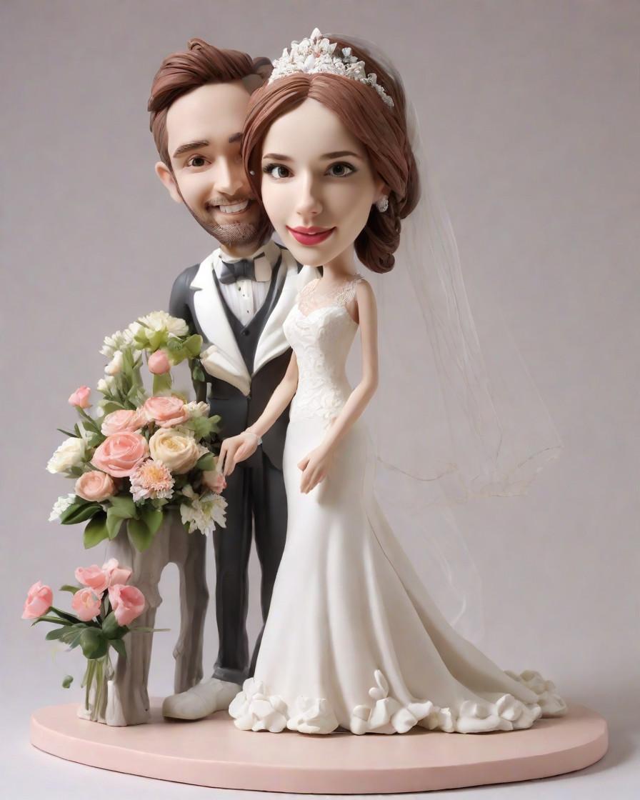 A Whimsical Wedding: The Custom Bobbleheads That Steal the Show,Their Love Story, Told in Bobbles: A Couple's Unique Wedding Gift Reveal