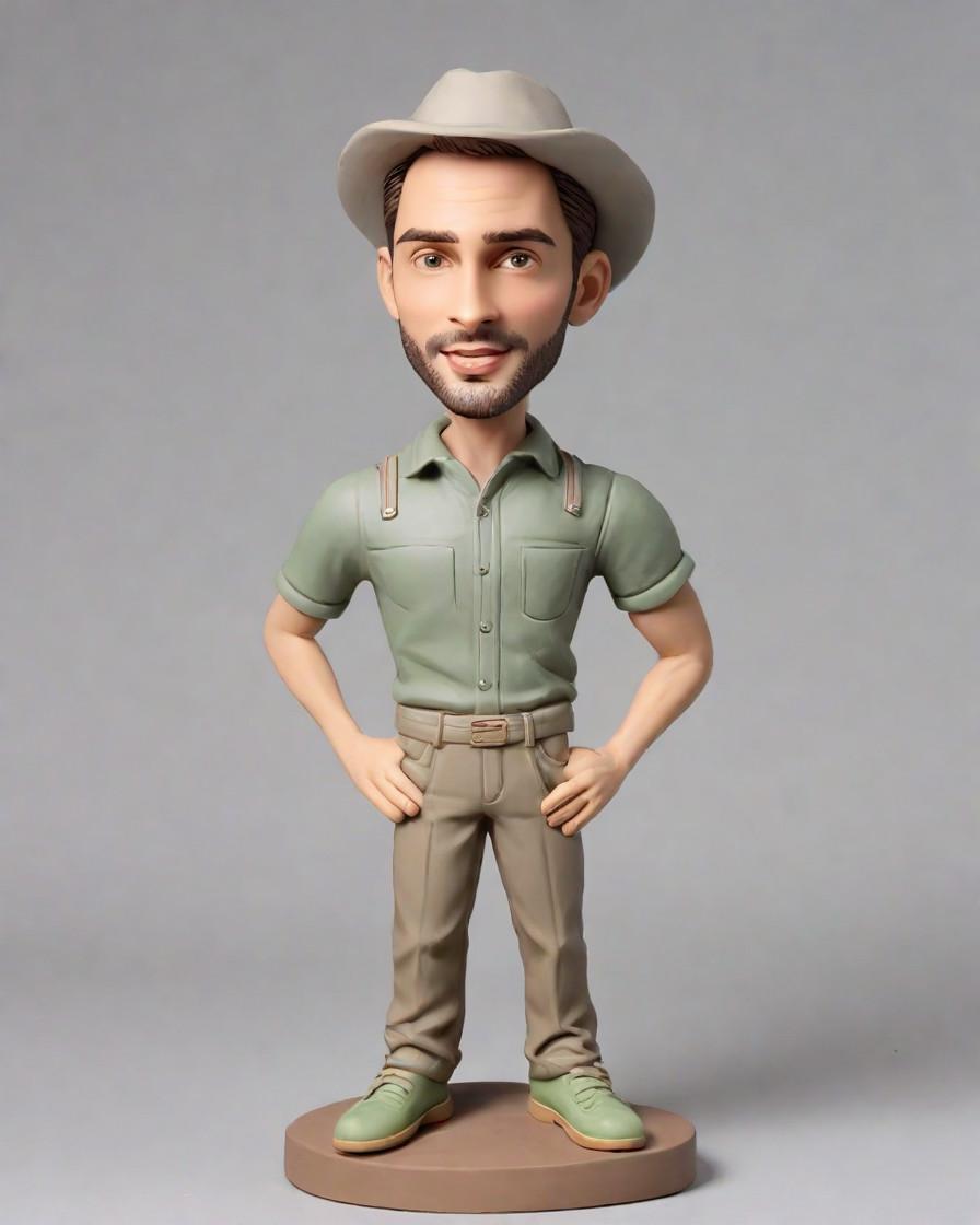 The Ultimate Father's Day Gift: A Casual Bobblehead Tribute to Super Dad,Dad's Casual Style, Now in Bobblehead Form: A Father's Day Surprise!