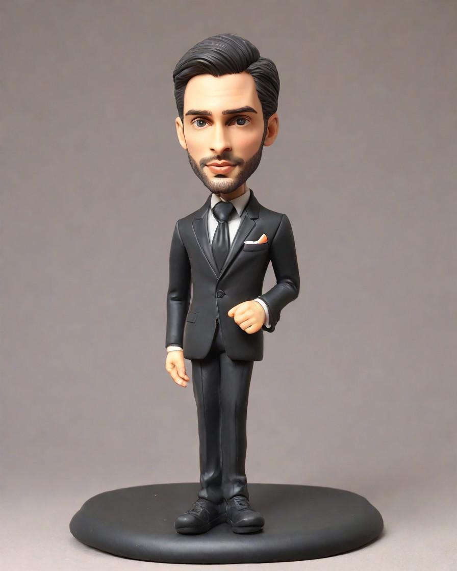 From Black Suit to Bobblehead: A CEO's Unique Award Journey,He Dressed to Impress: Unveiling the Bobblehead at the Annual Gala