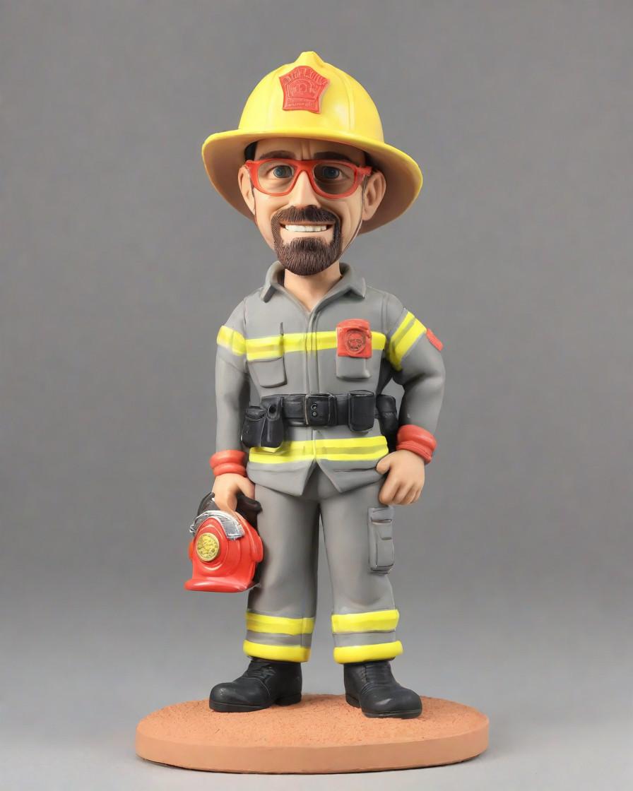 Fan-Favorite Firefighter Figurines: The Ultimate Gift for the Fire Station,He's Got the Fire in His Eyes: A Firefighter's Bobblehead Story