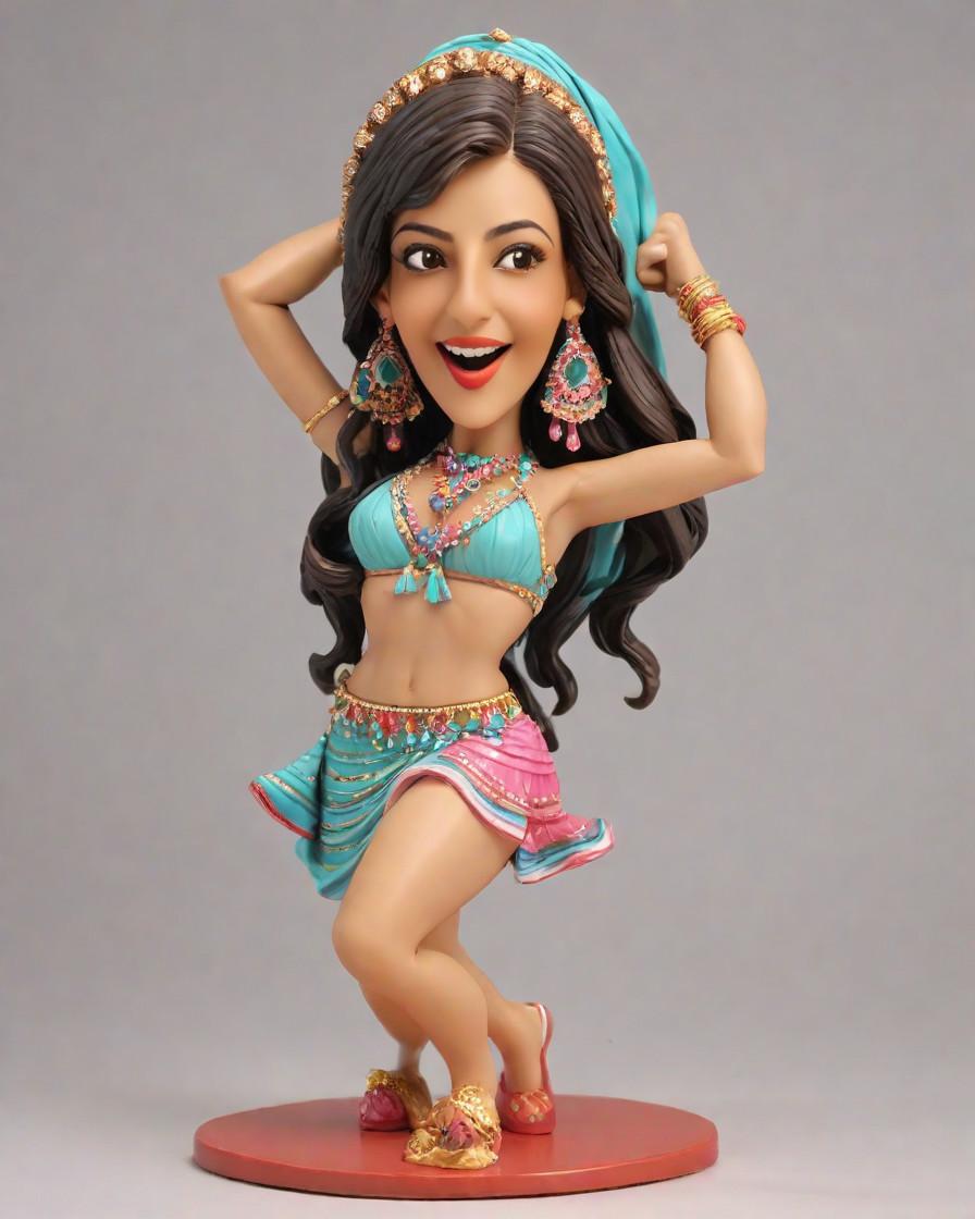 The Alluring Whirl of a Belly Dancer: A Bobblehead's Journey,She Dazzles the Stage: My Belly Dancer Mini-Me Figurine