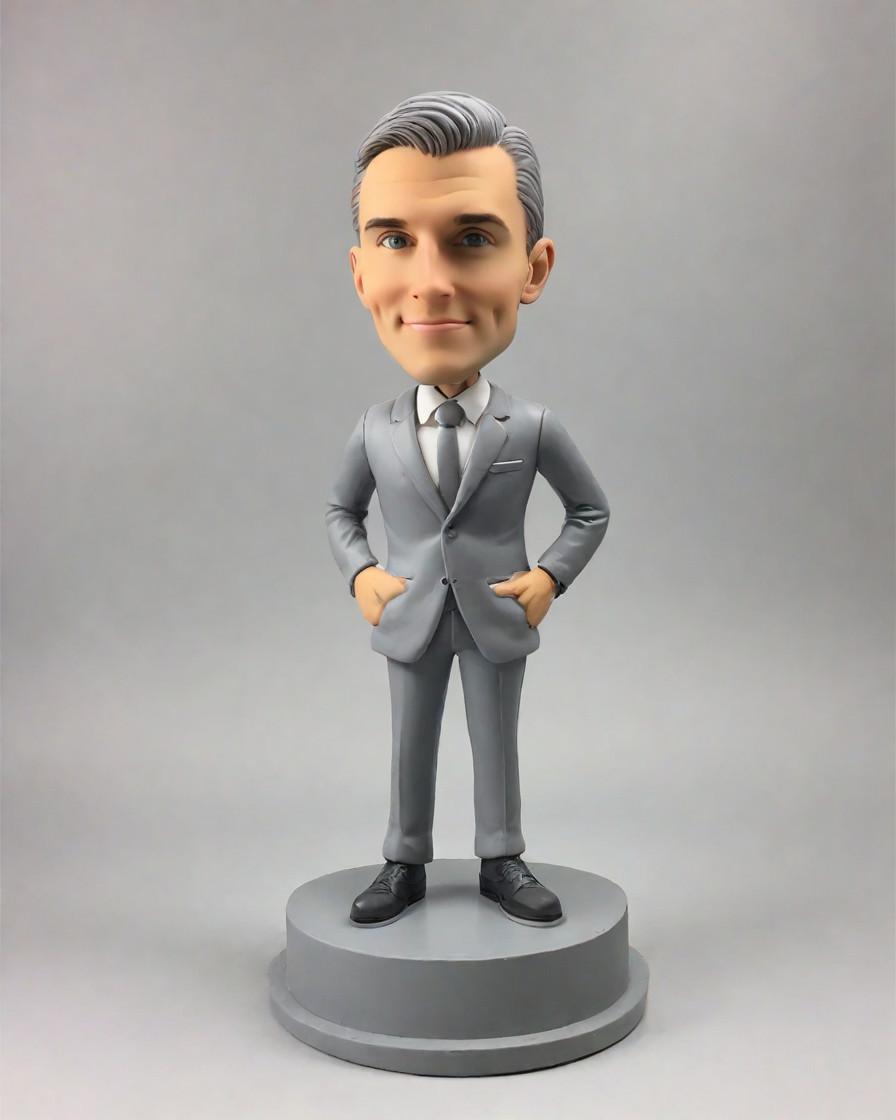 The Ultimate Boss's Day Gift: A Custom Bobblehead in a Gray Suit,From Cubicle to CEO: My Journey to the Perfect Boss's Day Gift
