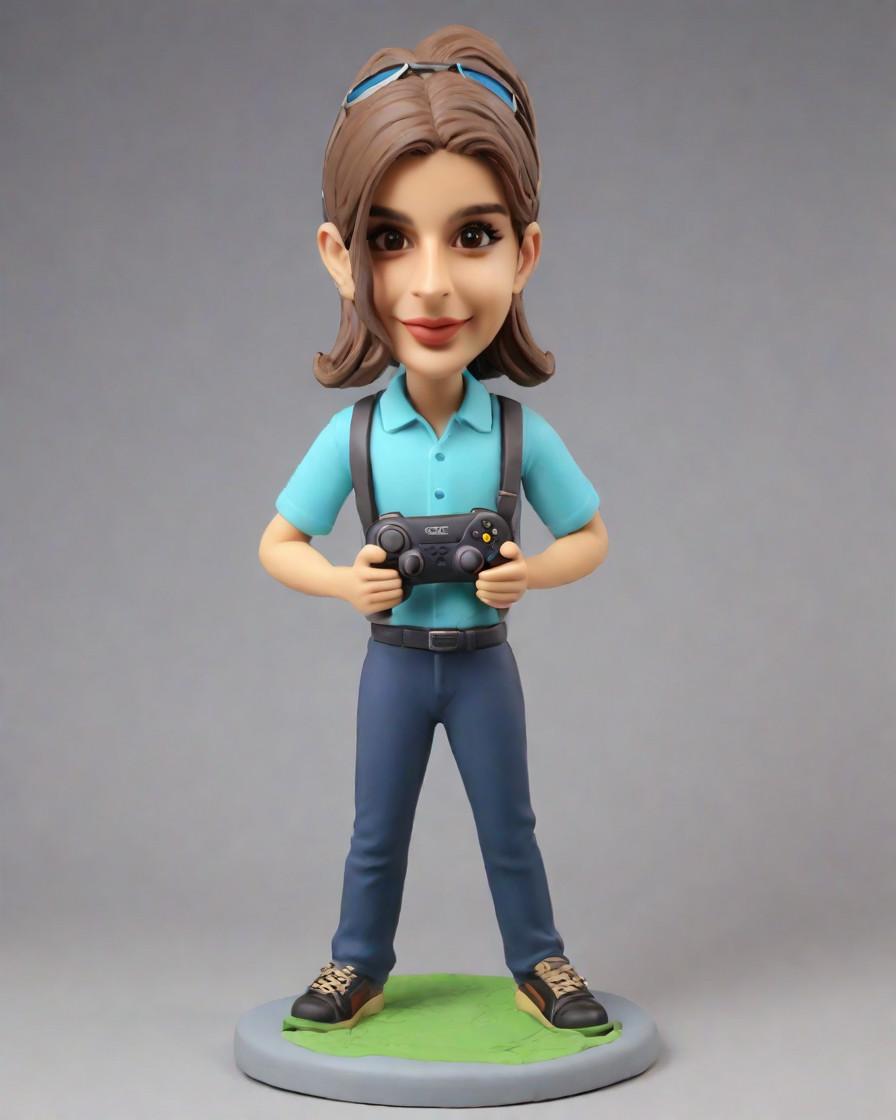 Gamers Unite: Discovering the Trendy Bobbleheads Taking Over Casual Outfits,She's Got Game and Style: A Casual Outfit to Match Her Mini-Me Figurine