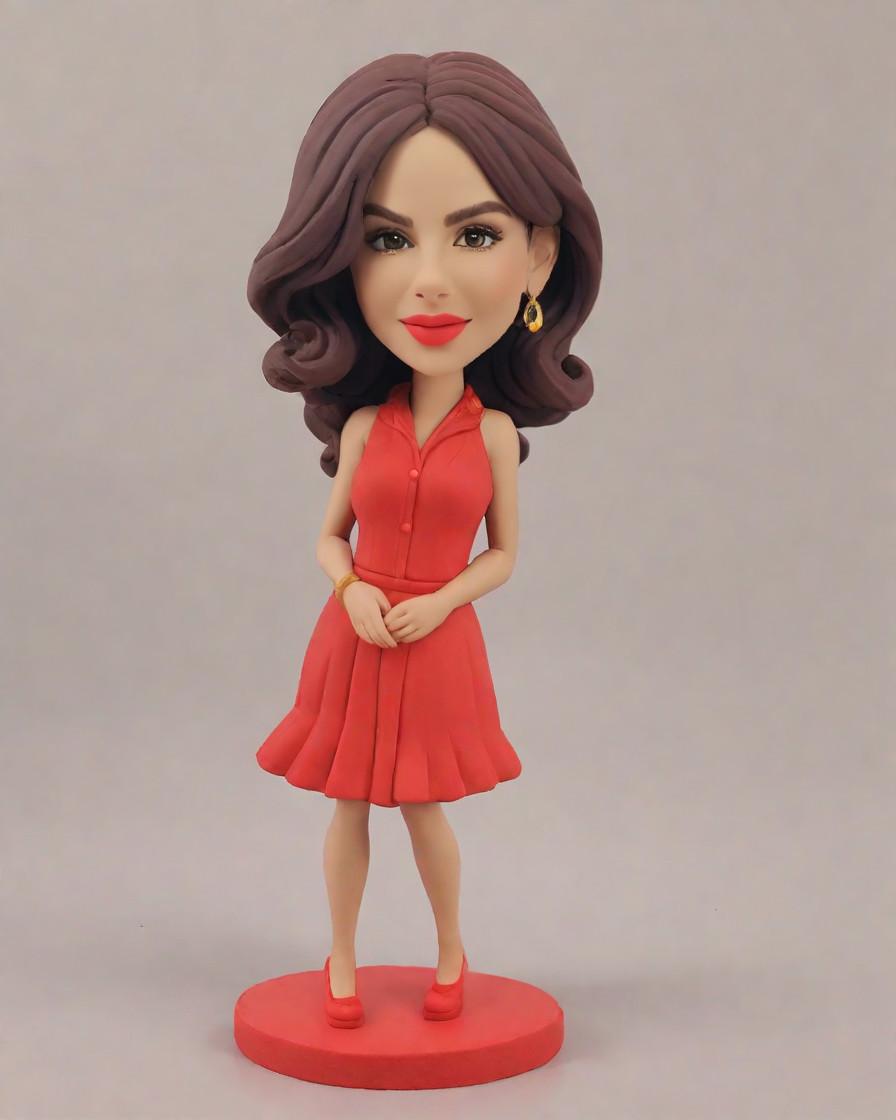 Trend Alert: Graduation Bobbleheads are the New Red Dress,She Did It! Celebrating Her Graduation in a Red Dress with a Mini-Me Figurine