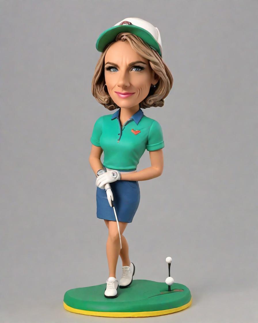 Swing into Style: The Custom Bobblehead Revolutionizing Golf Fans' Collections,She's Got Game and a Mini-Me: A Female Golfer's Unique Personalized Gift