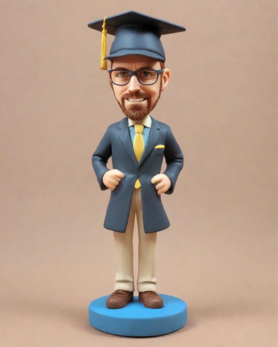 Trend Alert: Graduating in Style with a Bobblehead Tribute,He's Got the Degree, Now He's Got the Swagger: A Grad's Tuxedo Tale