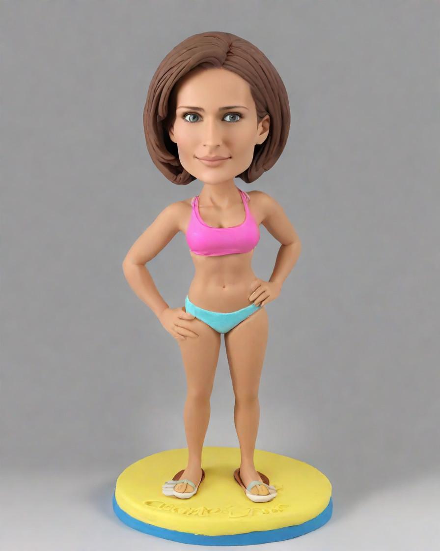 Spooky Season's Ultimate Accessory: The Halloween Mini-Me Figurine,She's Got the Purple Bikini Look, Now What's Her Halloween Figurine Saying?