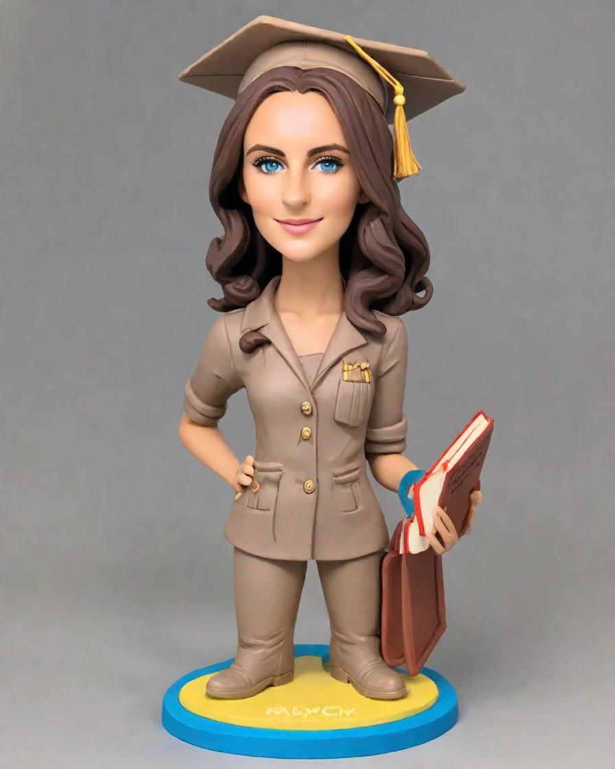 Coffee-Tone Commencement: A Custom Crafted Figurine for the Graduate in Your Life,She's Got the Graduation Look: Unboxing My Mini-Me Bobblehead in Coffee-Tone Attire