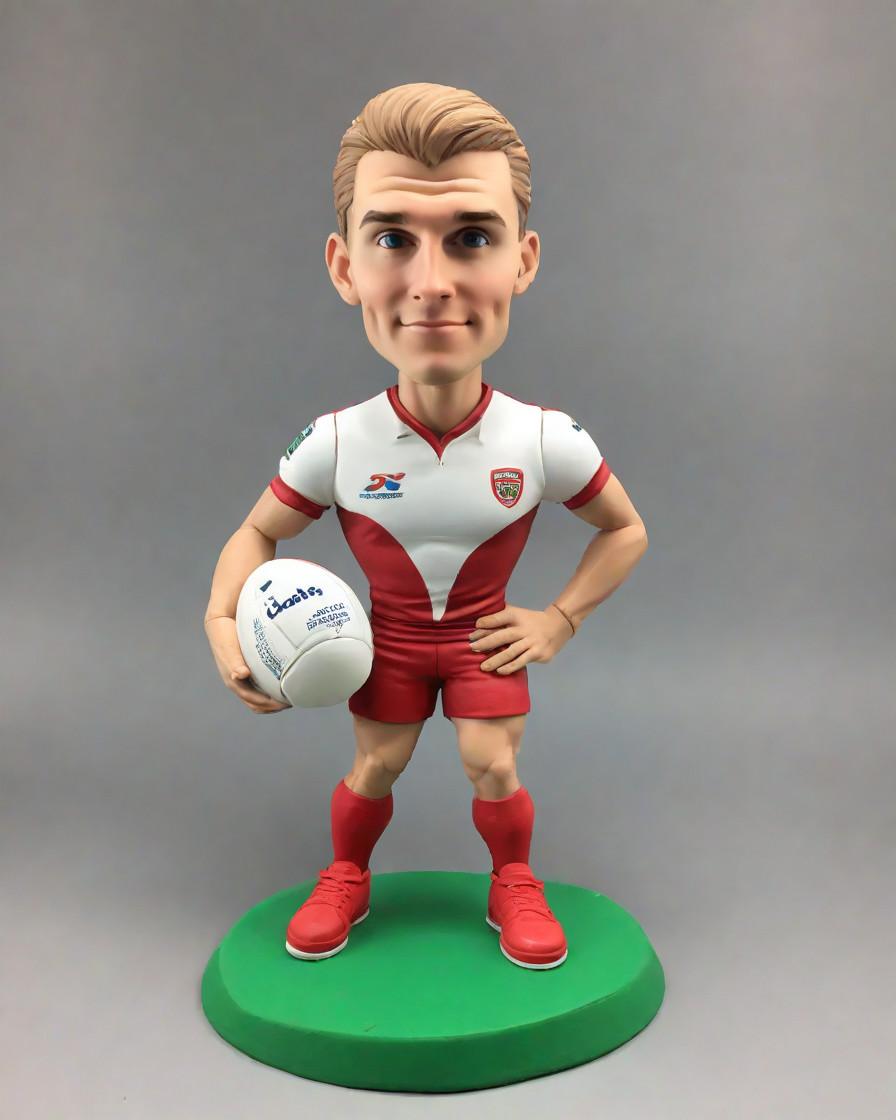 My Personalized Rugby Hero: The Mini-Me That Won the Match and My Heart,He Scored a Try and a Bobblehead: A Fan's Ultimate Rugby Tribute