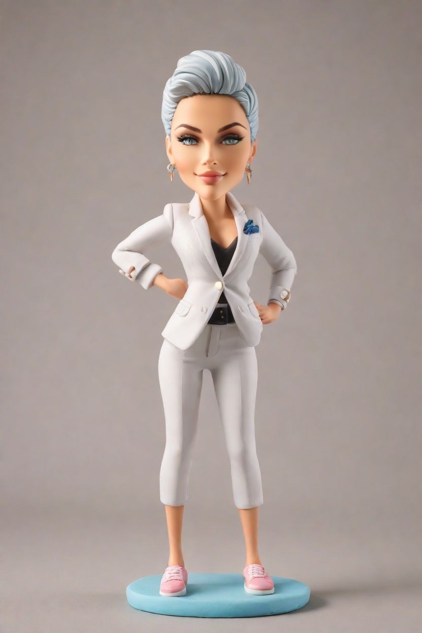 Personalized Bobblehead Dolls: A Chic Suit and Statement Sneakers Trend Alert