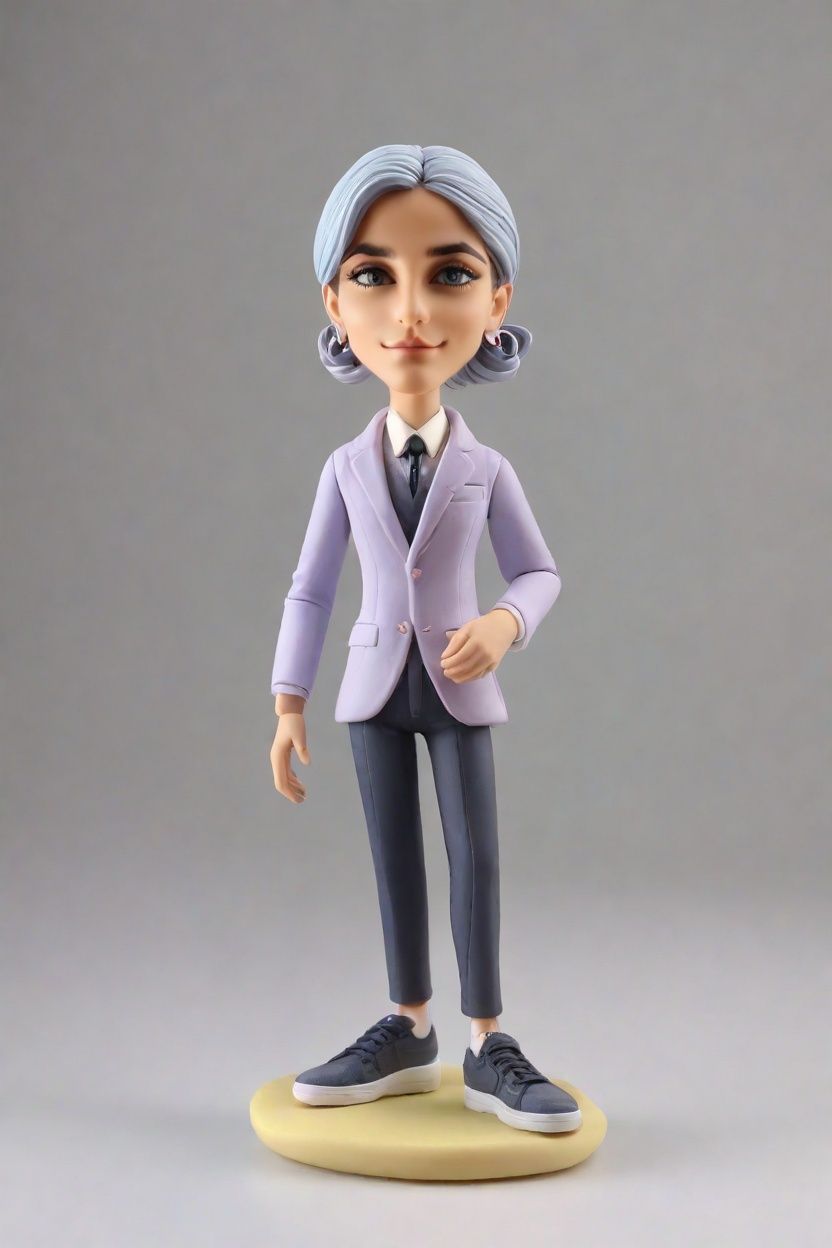 Trend Alert: Chic Blazers and Neon Sneakers on Bobblehead Dolls
