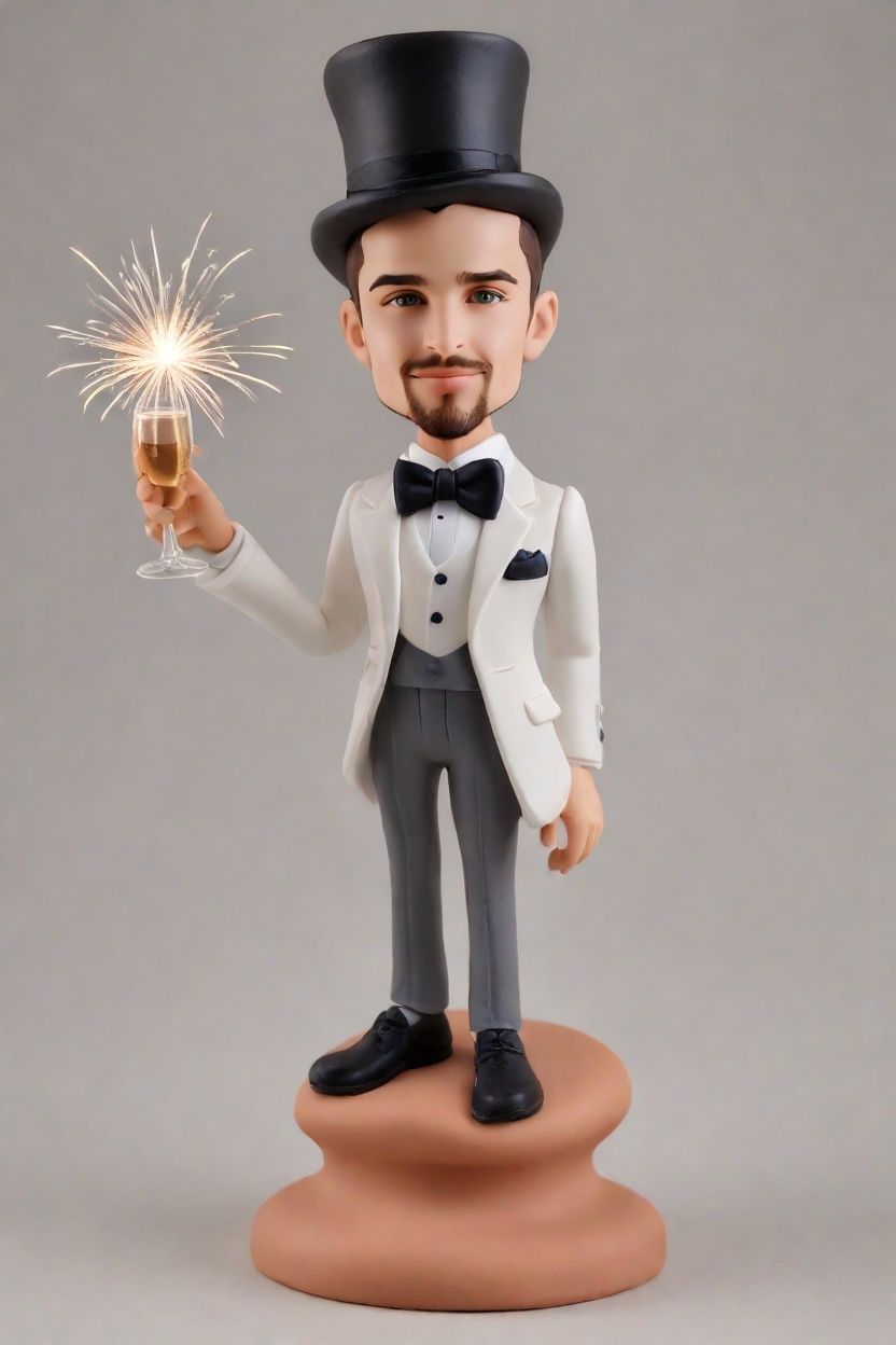 Sparking Joy with Fireworks: A Fashion Journalist's Discovery of the Cheeky Tuxedo Bobblehead