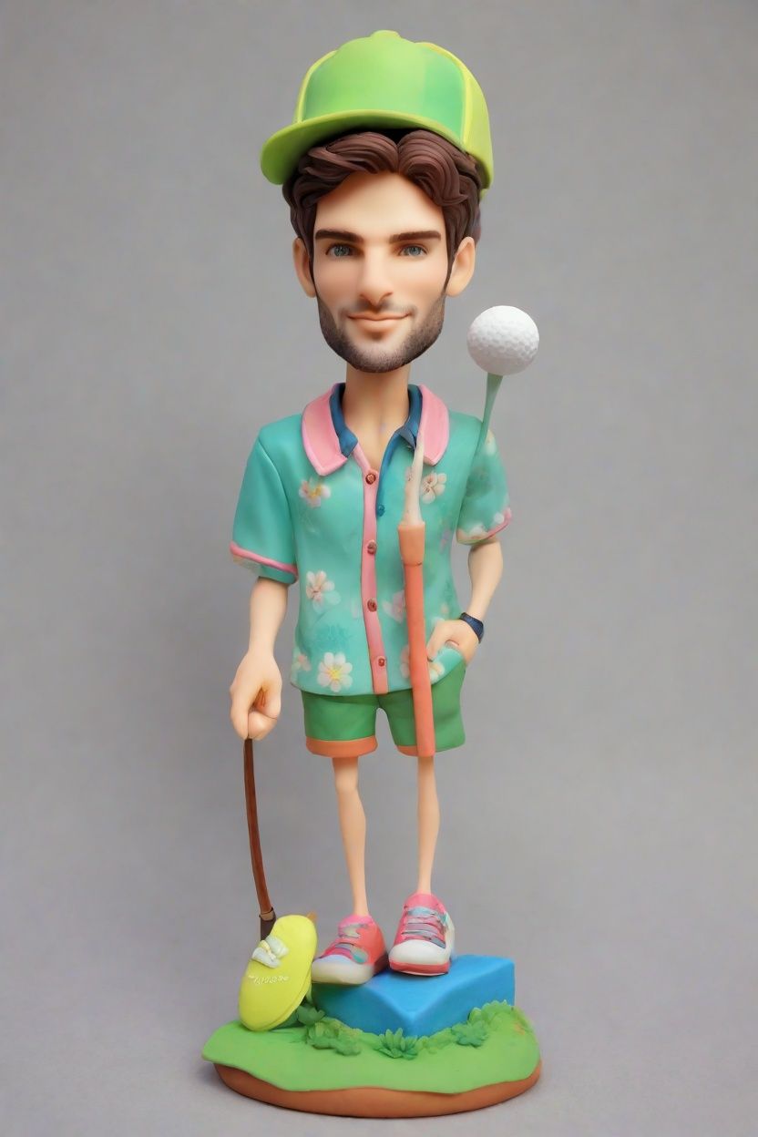 Golf Chic Meets Bobblehead Art: Unveiling Unique Fashionable Figurine Dolls
